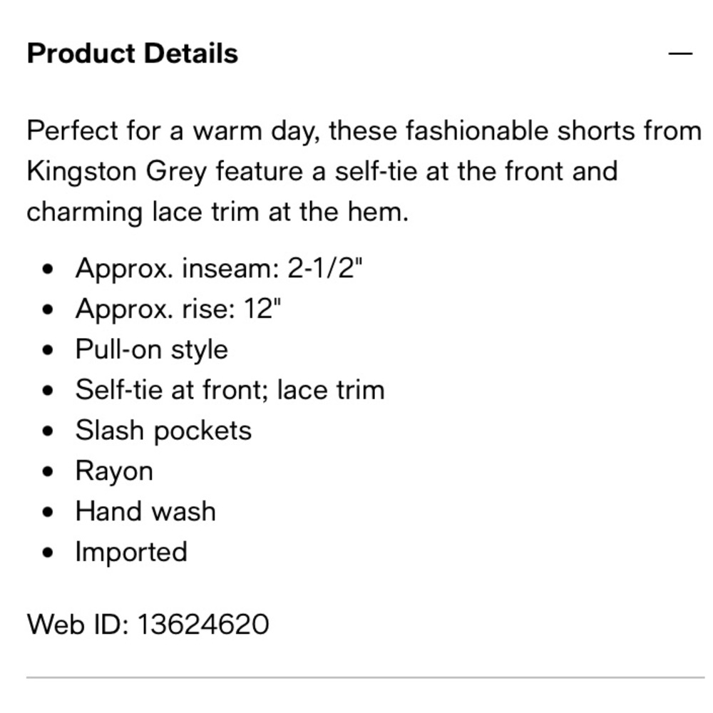 Kingston Grey Junior’s Solid Crochet Trim Shorts Navy Small - Picture 2 of 7